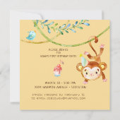 Invitation Premier anniversaire du singe amusant (Dos)
