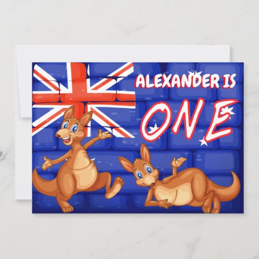 Invitation Premier anniversaire du thème australien (Devant)