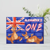 Invitation Premier anniversaire du thème australien (Debout devant)