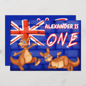 Invitation Premier anniversaire du thème australien (Devant / Derrière)