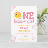 INVITATION PREMIER ANNIVERSAIRE D'UNE FILLE HEUREUSE (Debout devant)