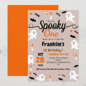 Invitation Premier Anniversaire Fantôme de la Spooky One Hall (Devant / Derrière)