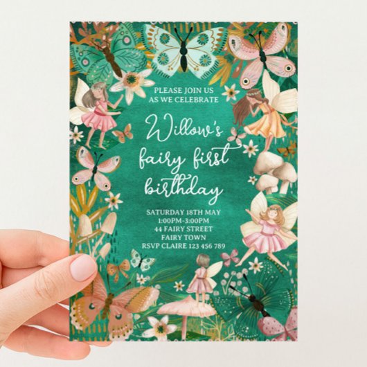 Invitation Premier Anniversaire Fée 1 an