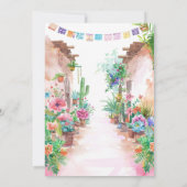 Invitation Premier anniversaire Fiesta Cactus Watercolor Girl (Dos)