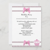 Invitation Premier anniversaire fille Pink Cupcakes Baby (Dos)