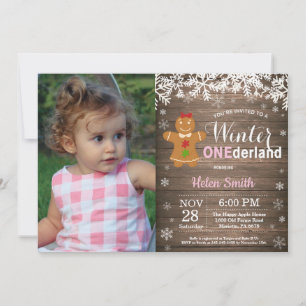 Invitation Premier Anniversaire Fille Rustique Onederland Hiv