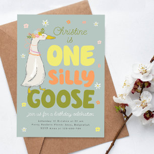 Invitation Premier Anniversaire Fille, Une Oie Rid