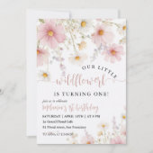 Invitation Premier anniversaire floral (Devant)