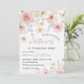 Invitation Premier anniversaire floral (Debout devant)