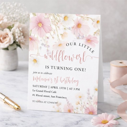 Invitation Premier anniversaire floral