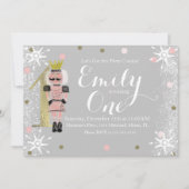 Invitation Premier Anniversaire Foil Un Casse-Nuit Flambets (Devant)