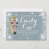 Invitation Premier Anniversaire Foil Un Casse-Nuit Flambets (Devant)