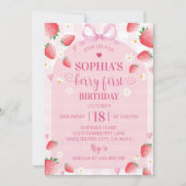 Invitation Premier Anniversaire Fraise (Devant)
