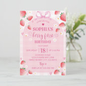 Invitation Premier Anniversaire Fraise (Debout devant)