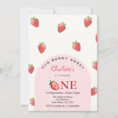 Invitation Premier anniversaire fraise (Devant)