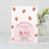Invitation Premier anniversaire fraise (Debout devant)