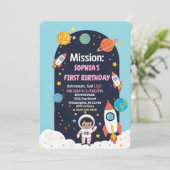 Invitation Premier Anniversaire Garçon Espace Astronaute Plan (Debout devant)