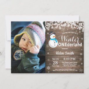 Invitation Premier anniversaire garçon Onederland hivernal Bo