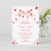 Invitation Premier anniversaire Gingham Berry 1er anniversair (Debout devant)