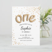 Invitation Premier anniversaire - Gold White (Debout devant)