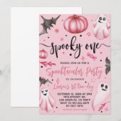 Invitation Premier anniversaire Halloween Spooky One (Devant / Derrière)