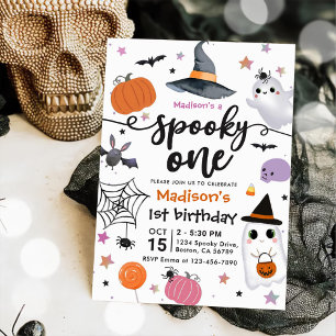 Invitation Premier anniversaire Halloween Spooky One