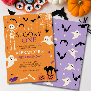 Invitation Premier anniversaire Halloween Spooky One Orange