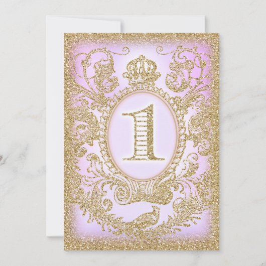 Invitation Premier anniversaire Il était une fois Princesse p (Devant)