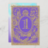 Invitation Premier anniversaire Il était une fois Princesse P (Devant / Derrière)