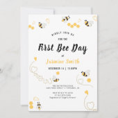 Invitation Premier anniversaire Jour de l'abeille Bumblebee G (Devant)