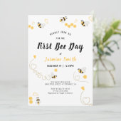 Invitation Premier anniversaire Jour de l'abeille Bumblebee G (Debout devant)
