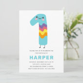 Invitation Premier anniversaire mignon et moderne - 1er anniv (Debout devant)