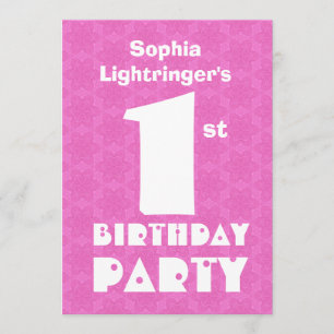 Invitation Premier anniversaire Moderne Baby Nom personnalisé