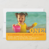 Invitation Premier Anniversaire Moderne Big ONE Fun Bébé Fill (Devant)