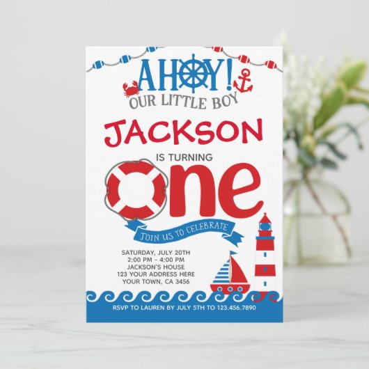 Invitation Premier anniversaire nautique (Debout devant)