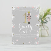 Invitation Premier anniversaire Nutcracker en feuille de méta (Debout devant)