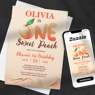 Invitation Premier Anniversaire One Sweet Peach