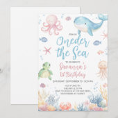 Invitation Premier Anniversaire Oneder la Mer (Devant / Derrière)