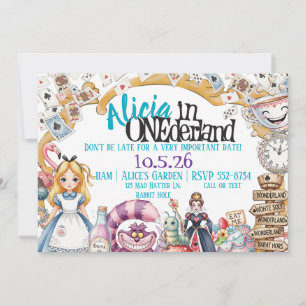 Invitation Premier anniversaire ONEderland Wonderland Thème I