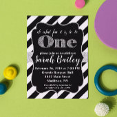 Invitation Premier anniversaire Parties scintillant d'argent