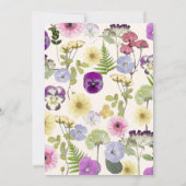 Invitation Premier anniversaire Petit Fleur sauvage Floral Gi (Dos)