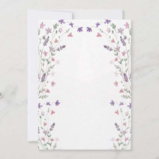 Invitation Premier anniversaire Petit Fleur sauvage Floral Gi (Dos)