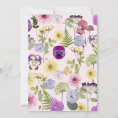 Invitation Premier Anniversaire Petite Fleur sauvage Rose Flo (Dos)