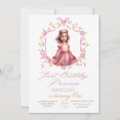 Invitation Premier anniversaire Princesse 1er anniversaire (Devant)
