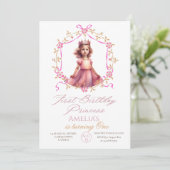 Invitation Premier anniversaire Princesse 1er anniversaire (Debout devant)