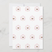 Invitation Premier anniversaire Princesse rose 1er anniversai (Dos)