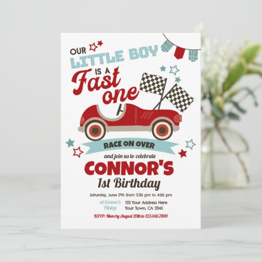 Invitation Premier Anniversaire Rapide 1 (Debout devant)