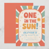 Invitation Premier anniversaire Retro Sunshine (Devant / Derrière)