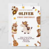 Invitation Premier anniversaire Rodeo Kids Boy 1ère invitatio (Devant)