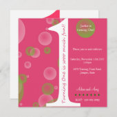 Invitation Premier anniversaire rose #1 (Devant / Derrière)